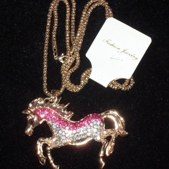 NWT Rhinestone Horse Sweater Necklace BOGO - Picture 6 of 6